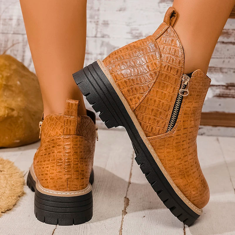 Botines de Plataforma | Doble Cremallera | Estilo Urbano