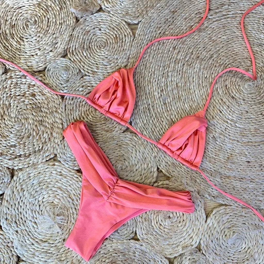 Bikini Dividido con Cuerda de Corbata - Estilo de Tres Puntos
