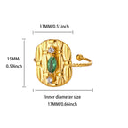 Anillo Ticotrendy Geométrico | Circón | Abierto Acero Inox Oro | Joyería Moda 2025