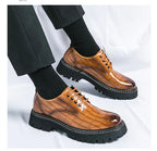 Zapatos Vestir Marrones Hombre | A Cuadros Cordones Punta Redonda Informal Negocios