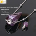 Collar Difusor de Perfume de Piedra Natural Cuarzo Curativo