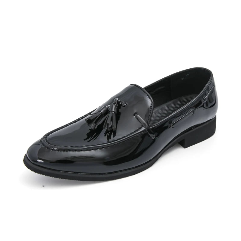 Zapatos Hombre Charol Morados Lujo Boda Fiesta Punta Puntiaguda | Talla 47