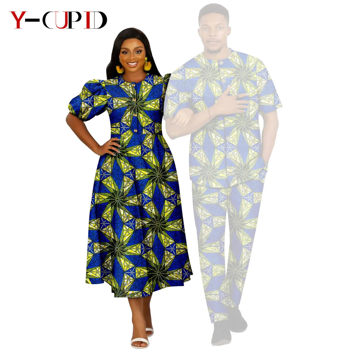 Vestido Estampado Africano Dashiki Pareja | Camisa y Pantalón | Tallas S-6XL | Tico Trendy