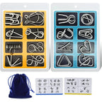 8 unids/set juego de anillos de rompecabezas de Metal juego de rompecabezas inteligente anillo y hebilla liberación IQ rompecabezas juguetes para niños adultos desarrollo cerebral