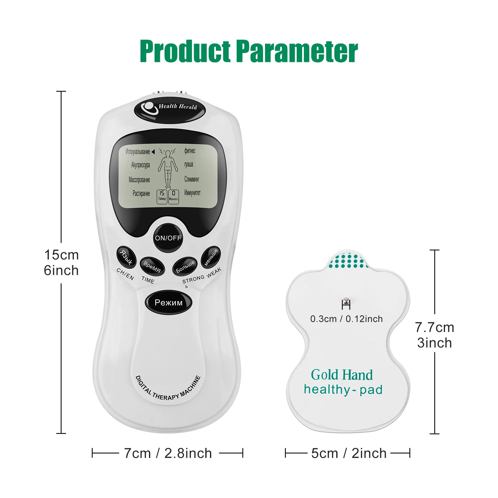 Masajeador Muscular TENS Eléctrico | Terapia Digital Pulso Estimulador | Cuidado Cuerpo Completo