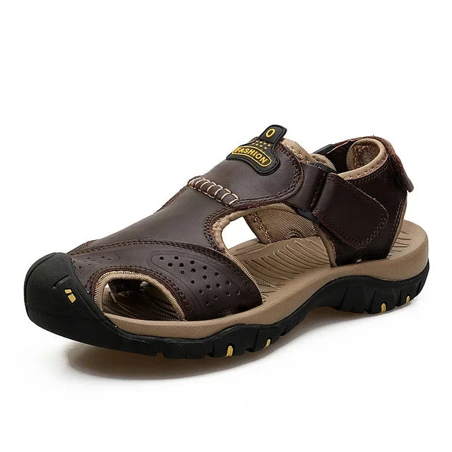Sandalias Cuero Genuino Hombre Ticotrendy Casual Plataforma Hebilla | Moda Lujo Ajustable
