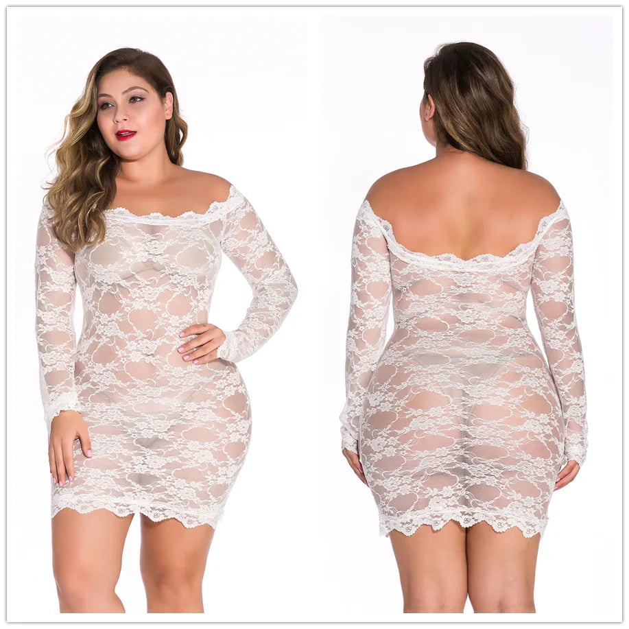 Body de Encaje Hombros Descubiertos | Talla Grande | Tico Trendy