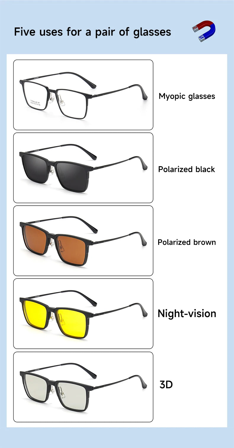 VKYEE, nuevas gafas de sol polarizadas con Clip magnético para hombres y mujeres, gafas de lectura ópticas, se pueden personalizar con prescripción F93006