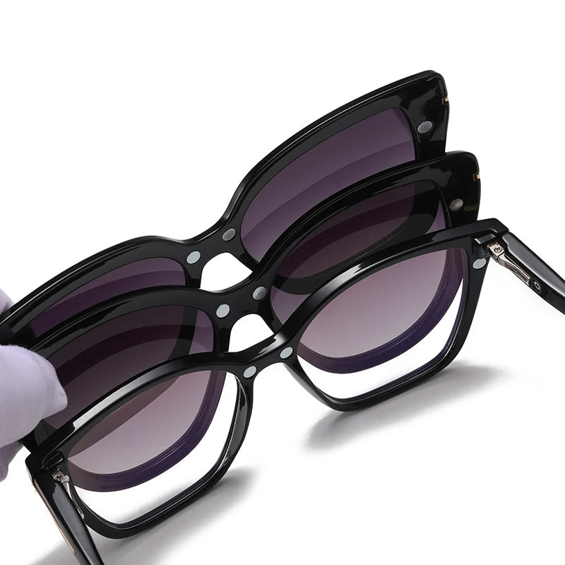 Gafas de Sol Tipo Ojo de Gato | Clip Magnético 3 en 1 | Lentes Graduadas Personalizables