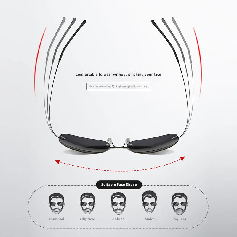 Gafas de Sol Caterside Polarizadas | Lentes Ultraligeras de Aleación de Titanio | Sin Montura