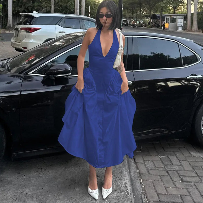 Vestido de fiesta con escote en V y espalda descubierta | Vestidos largos sexys