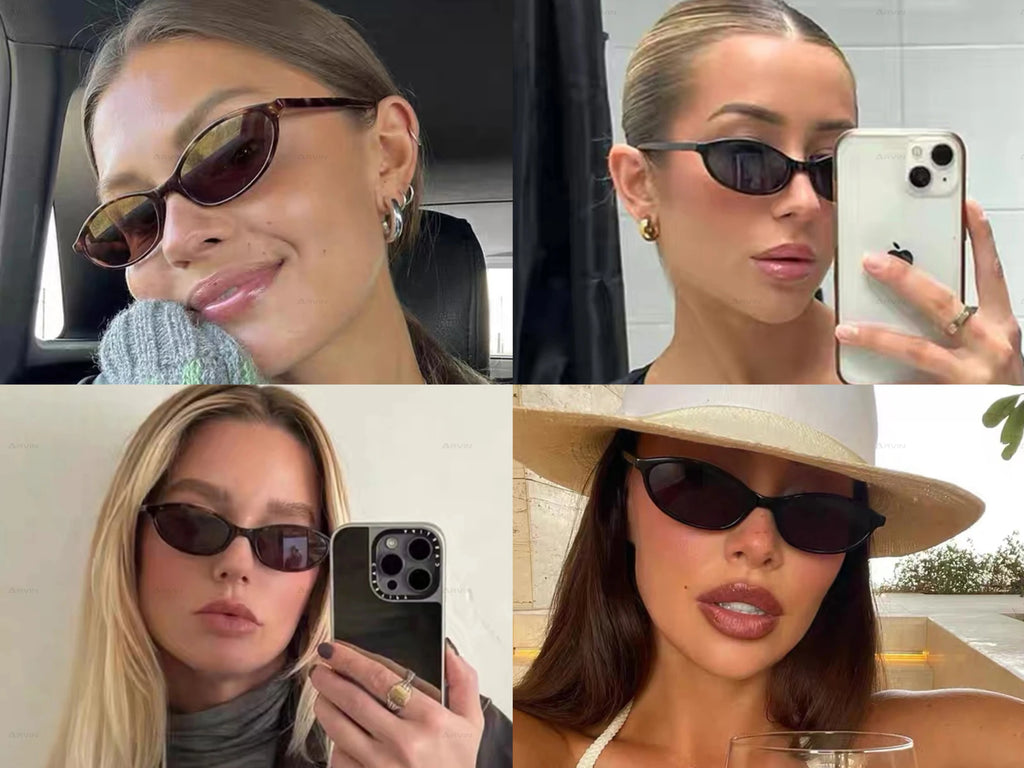 Gafas Sol Ovaladas Retro Leopardo Marrón | Montura Pequeña A La Moda UV400 Viajar