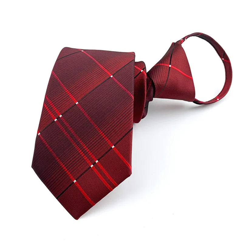 Corbata Preatada Con Cremallera Rayas Negocios Estilo Moderno y Tico