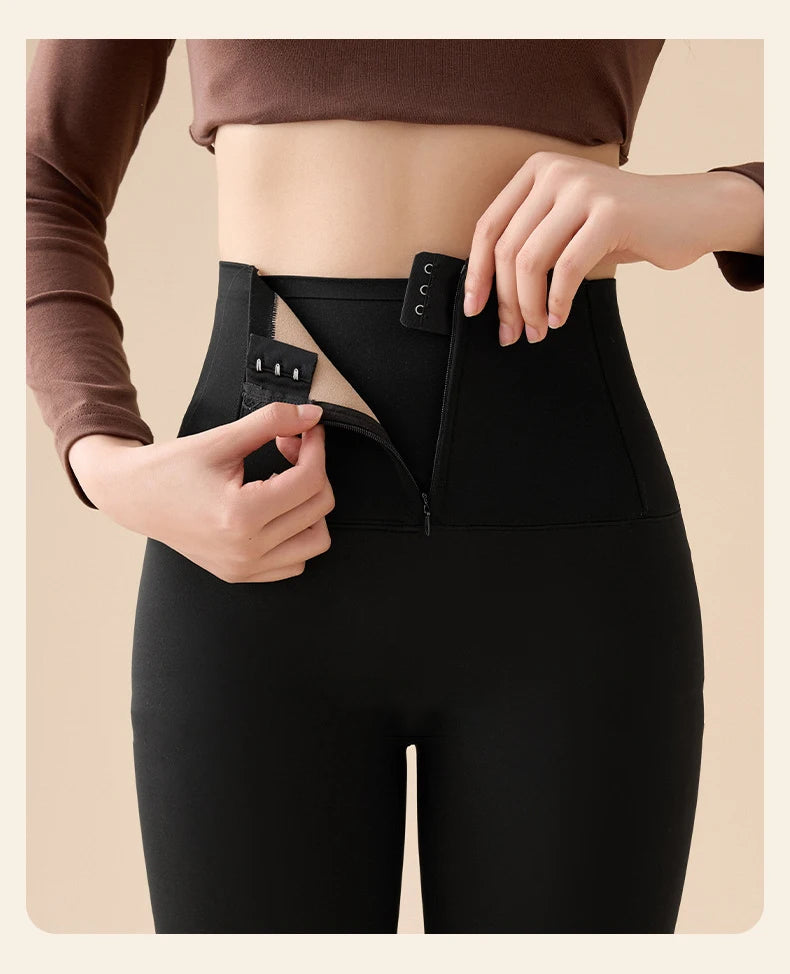 Leggings Piel Tiburón Polar Grueso | Moldeador Cremallera Cálida | Cintura Shaping OI | Ticotrendy