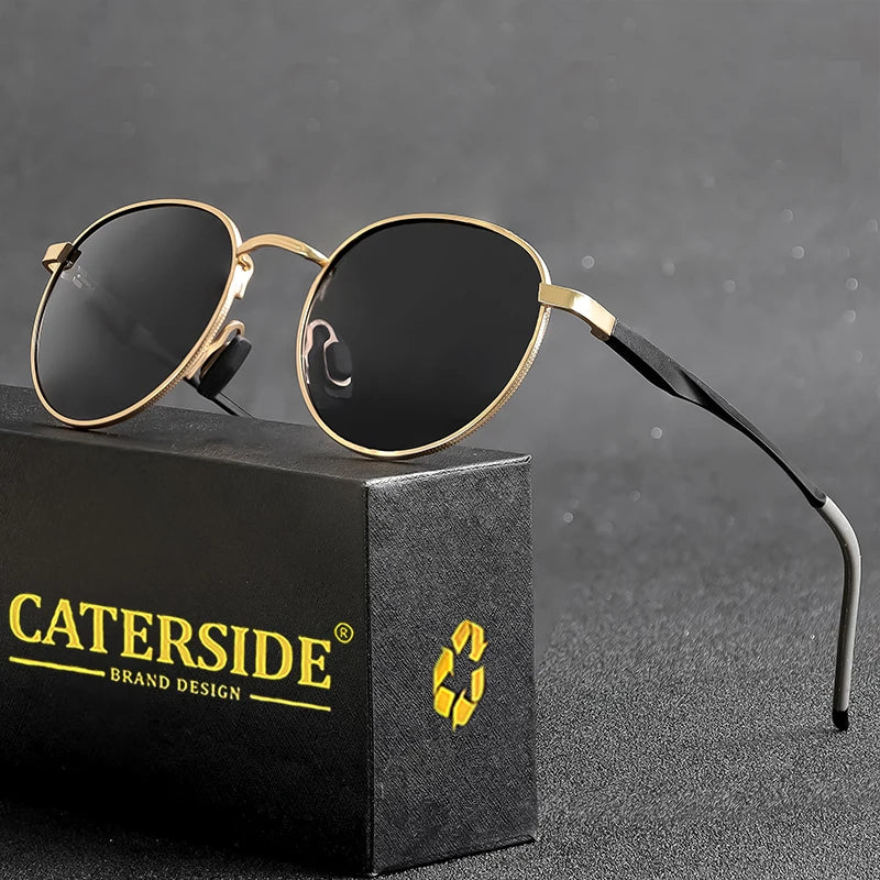 Gafas de Sol CATERSIDE Polarizadas | Montura Redonda Metal | Estilo Punk