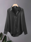 Blusa Acetato con Botones Plus Size | Manga Larga Oficina Otoño | Tallas 1XL-5XL | Tico Trendy