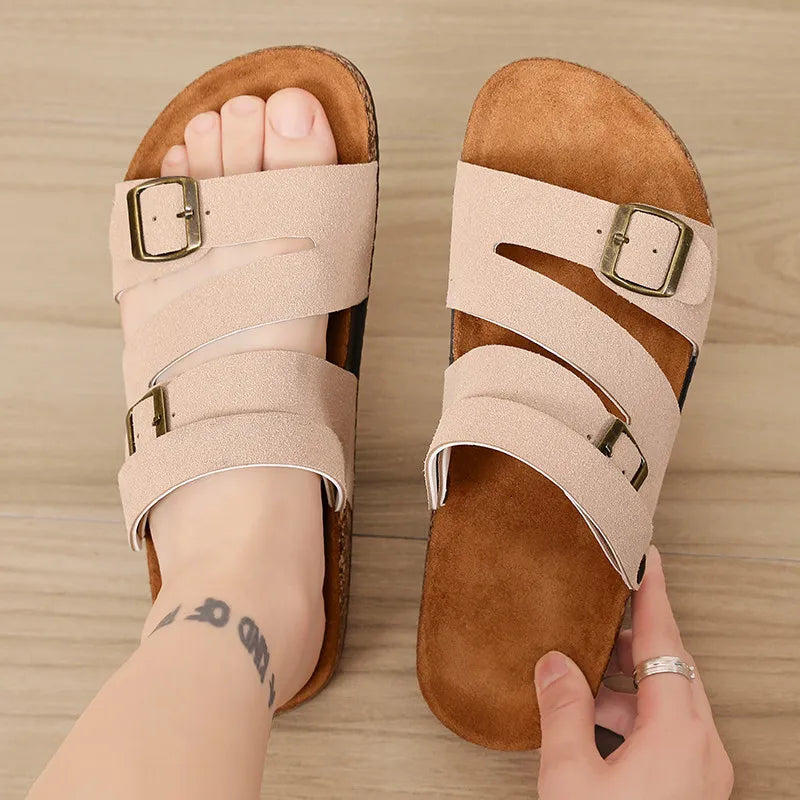 Zapatillas Hombre Corcho Ante Sintético Retro Planas Playa | Talla Grande