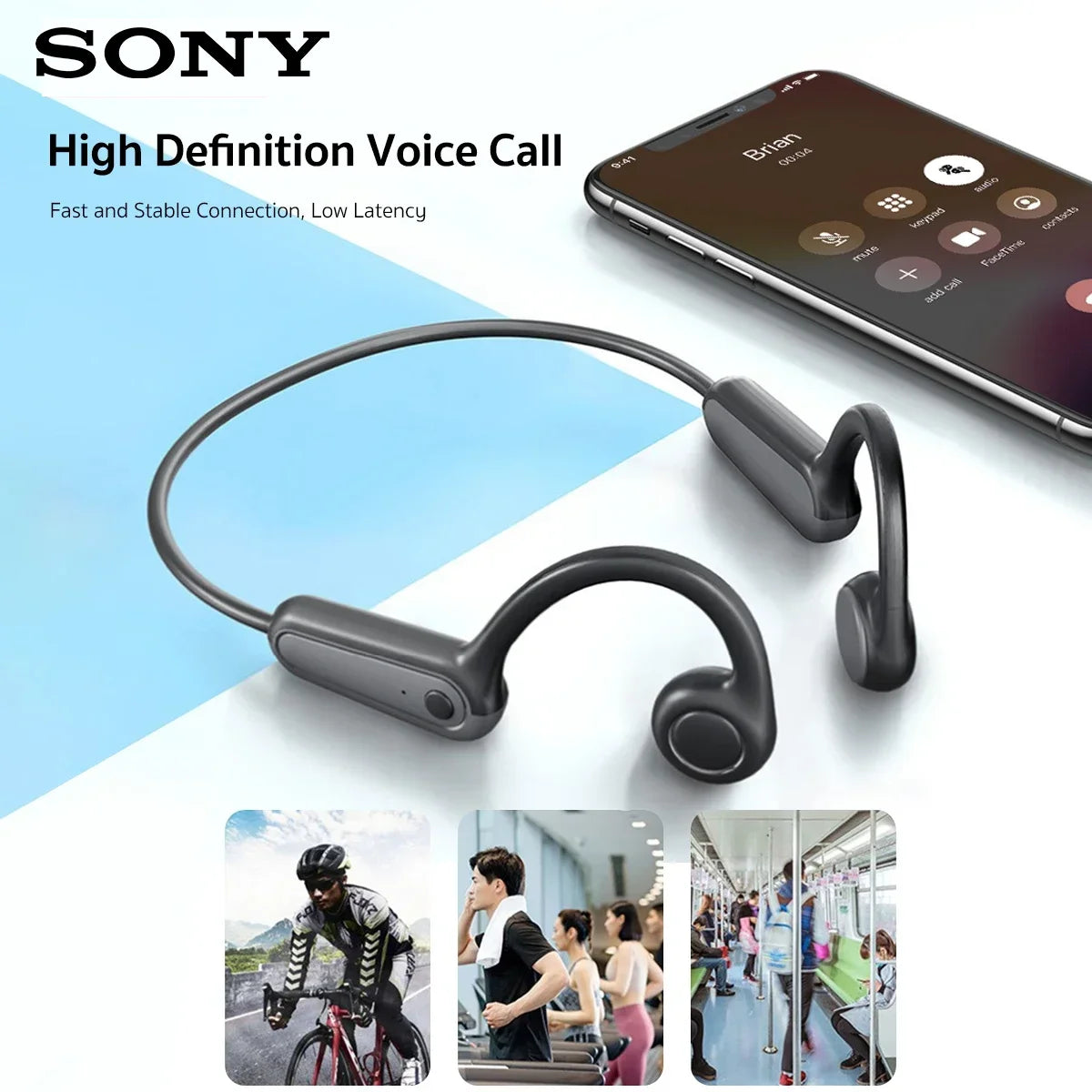 Auriculares SONY Conducción Ósea | Bluetooth 5.3 | Micrófono y Gancho para Oreja | Deportivos