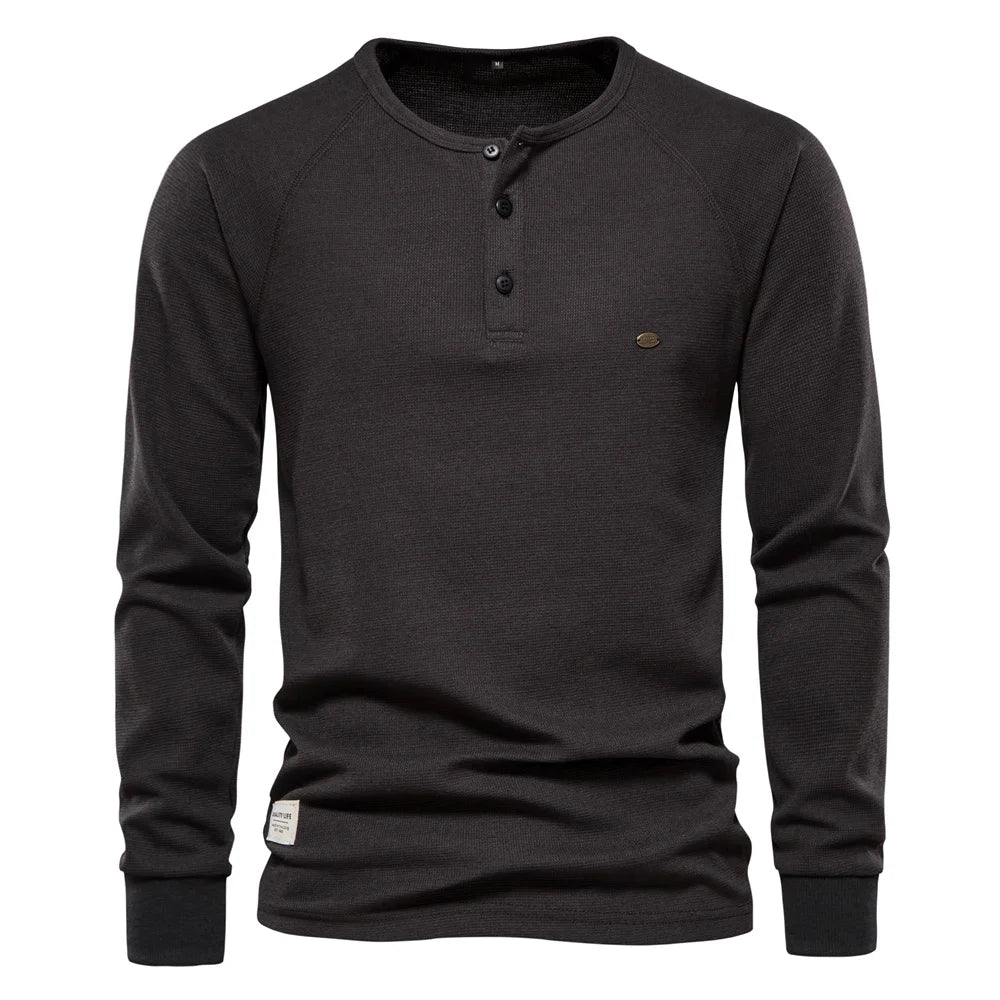 Camiseta Manga Larga Básica Hombre | Transpirable Color Sólido | Tallas S-XXL | Tico Trendy