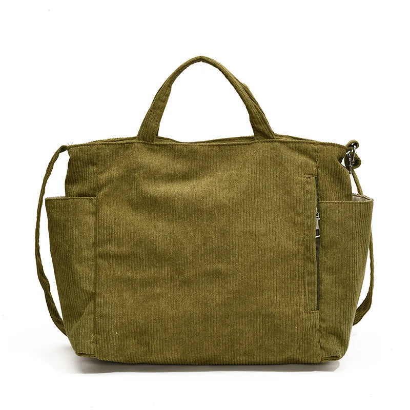Bolso Mensajero Pana Retro Mujer Gran Capacidad Universitario