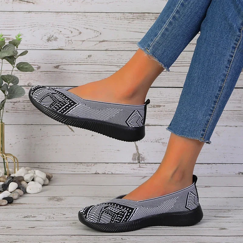 Mocasines ZOKI a Rayas | Punto Transpirable | Sin Cordones | Suela Suave Antideslizante