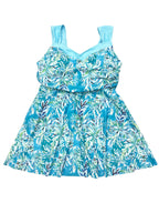 Tankini Azul Estampado con Short Talla Grande