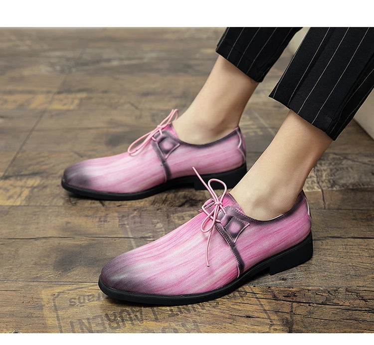 Zapatos Vestir Rosados Hombre Oxford Elegantes Casuales Banquete Boda | Talla 48