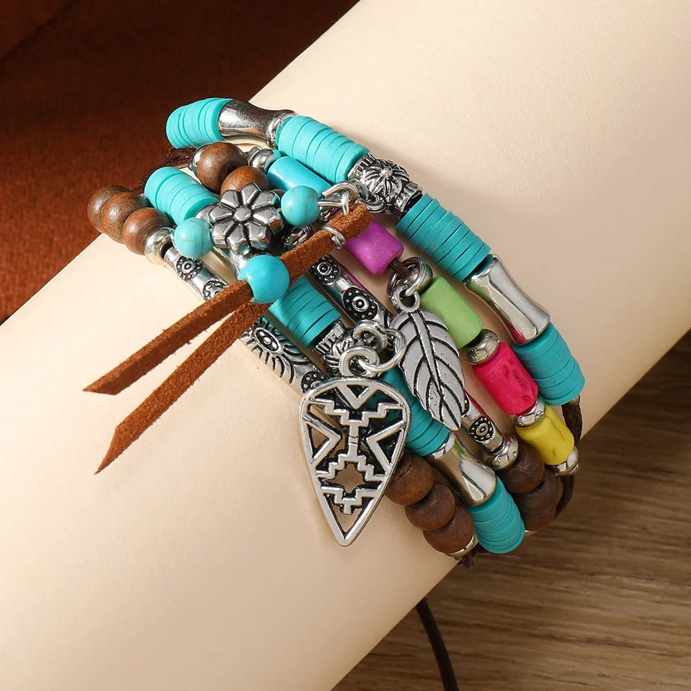Pulseras de Cuero para Hombre y Mujer |  Hojas y Plumas  |  Dijes de Animales