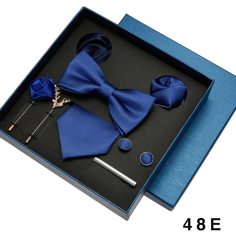 Set Corbata Pañuelo Gemelos Elegancia Formal Estilo Tico Regalo