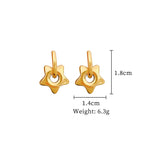 Pendientes de aro de estrella simples de Color dorado de acero inoxidable para mujeres y niñas, accesorios para las orejas a la moda, regalos de joyería