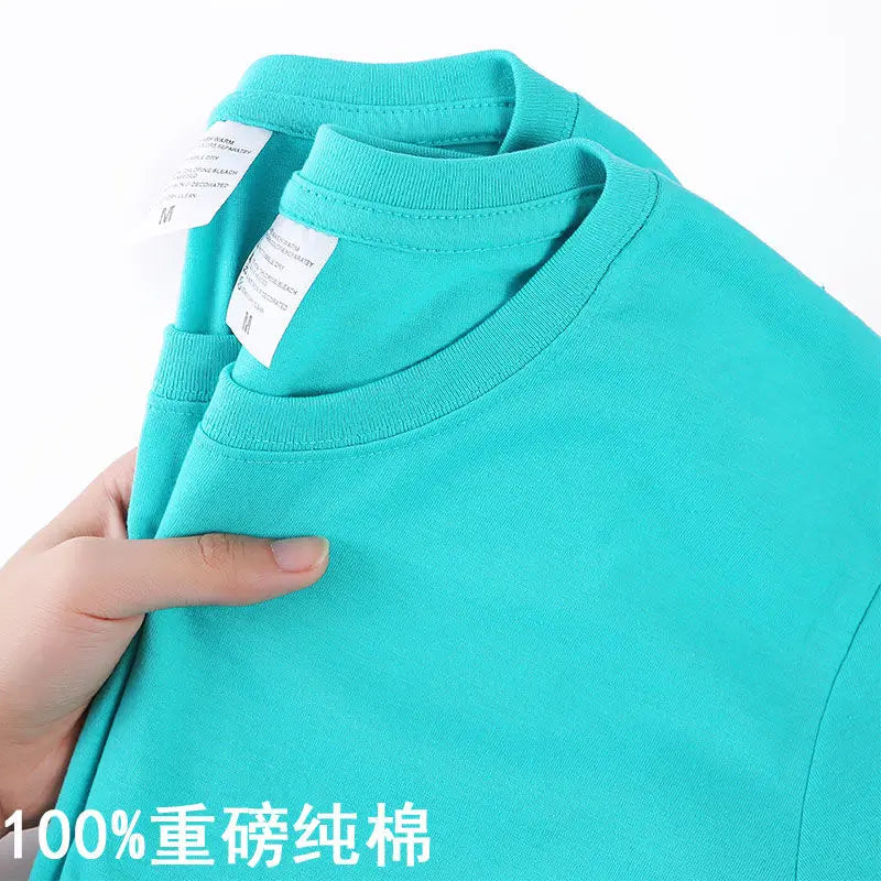 Camiseta Algodón 100% Coreana Cuello Redondo | Estilo Casual Fresco Unisex M-4XL