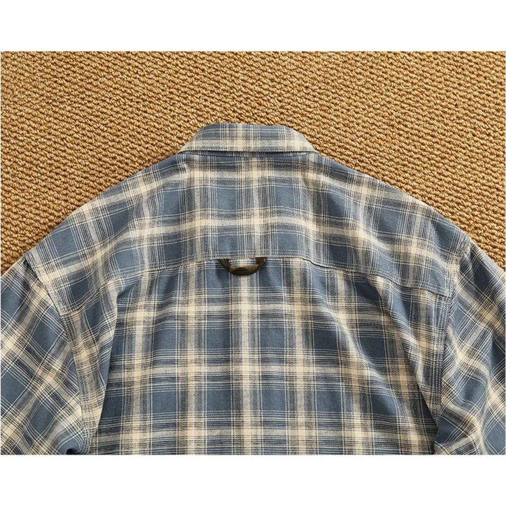 Camisa Casual Hombre | Cuadros Tartán | Algodón Puro | Manga Corta | Ticotrendy Costa Rica
