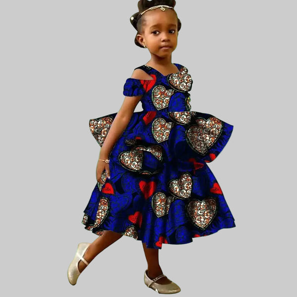 Vestido Ankara Doble Capa Volantes Niña | Fiesta Africana | Tallas S-XXL | Tico Trendy