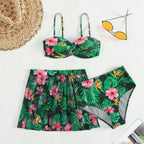 Bikini con Estampado Tropical y Falda - Para un Día en el Caribe