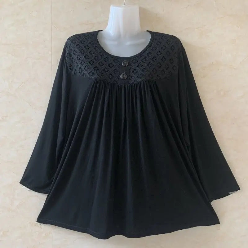 Top Vintage | Talla Grande | Encaje y Manga Larga | Tico Trendy