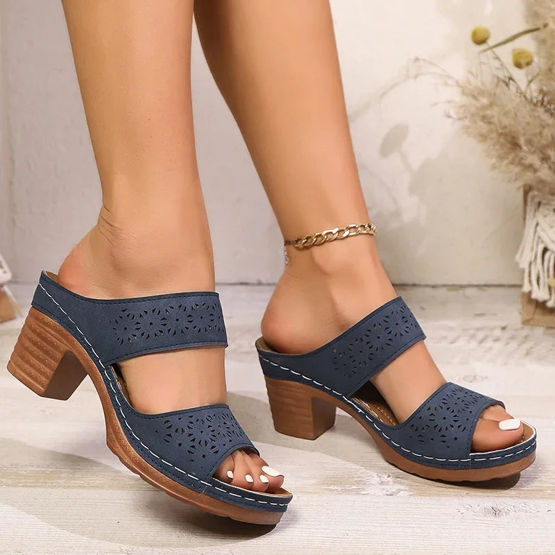 Sandalias de Plataforma con Tacón Alto para Mujer | Talla Grande | Ligeras y Antideslizantes