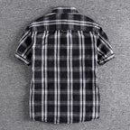Camiseta Cuadros Vintage Hombre | Algodón Lavado | Dos Bolsillos | Estilo Costa Oeste | Ticotrendy