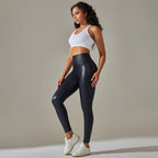 Leggings Cuero Verano Mujer | Cintura Alta Efecto Push Up | Piel Sintética