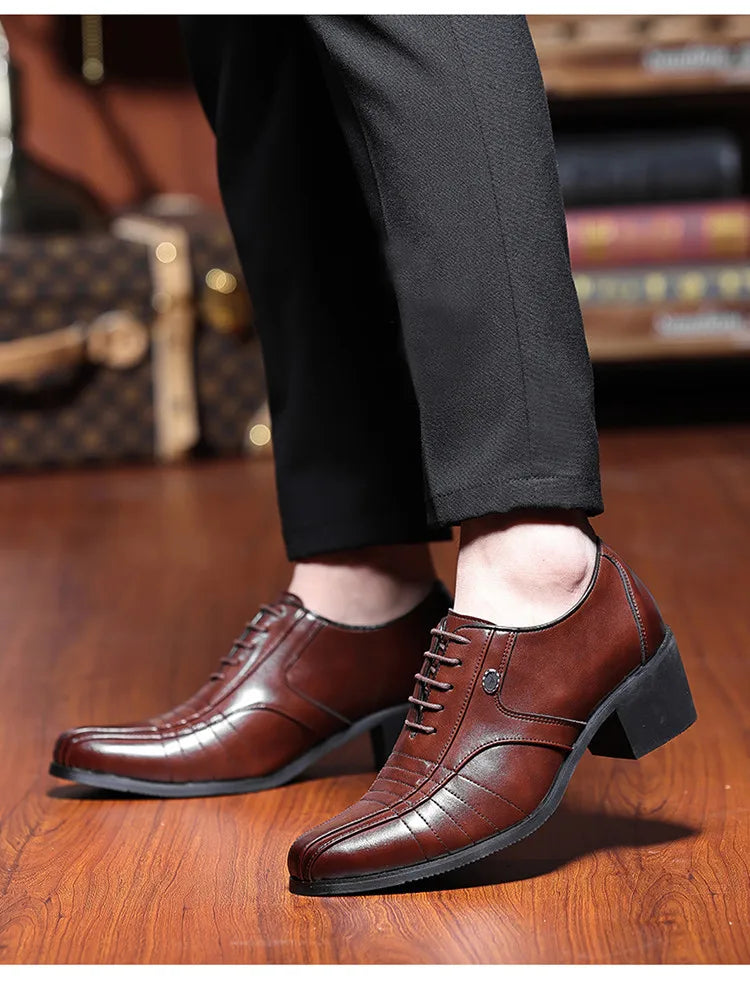 Zapatos Oxford Hombre Charol Elegantes Punta Puntiaguda Fiesta Boda | Alta Calidad