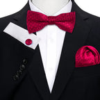 Conjunto Pajarita Pañuelo Gemelos Estilo Novedad Elegancia Pura Vida