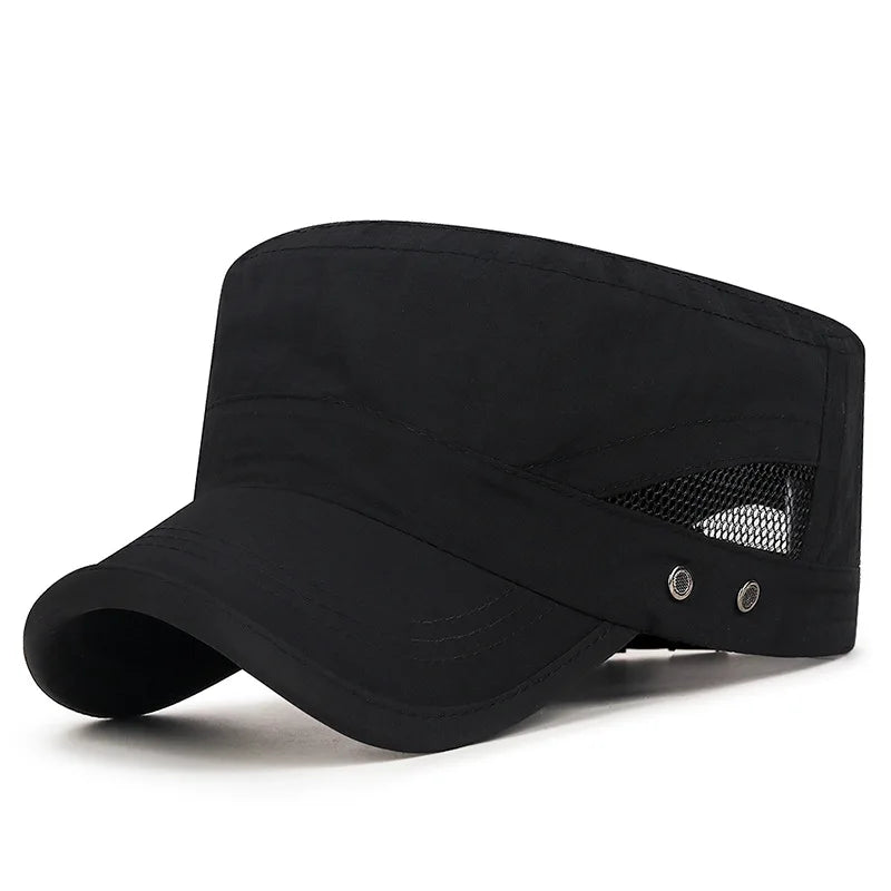 Verano de secado rápido malla transpirable deporte al aire libre suave sombrero plano gorra de hombre mujeres gorra de béisbol pesca correr senderismo gorra de camionero