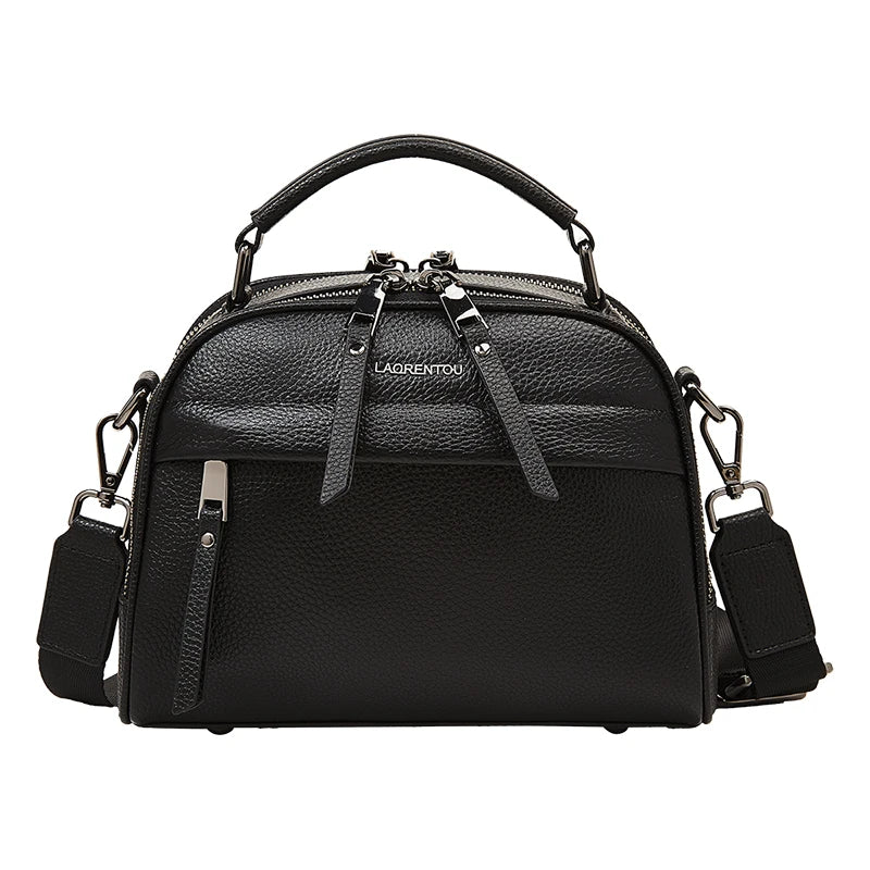 Marca LAORENTOU, bolso de mano para mujer, bandolera de cuero auténtico, bolso cruzado que combina con todo para otoño e invierno, bolso de viaje tipo cubo 2025
