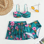 Bikini con Estampado Tropical y Falda - Para un Día en el Caribe