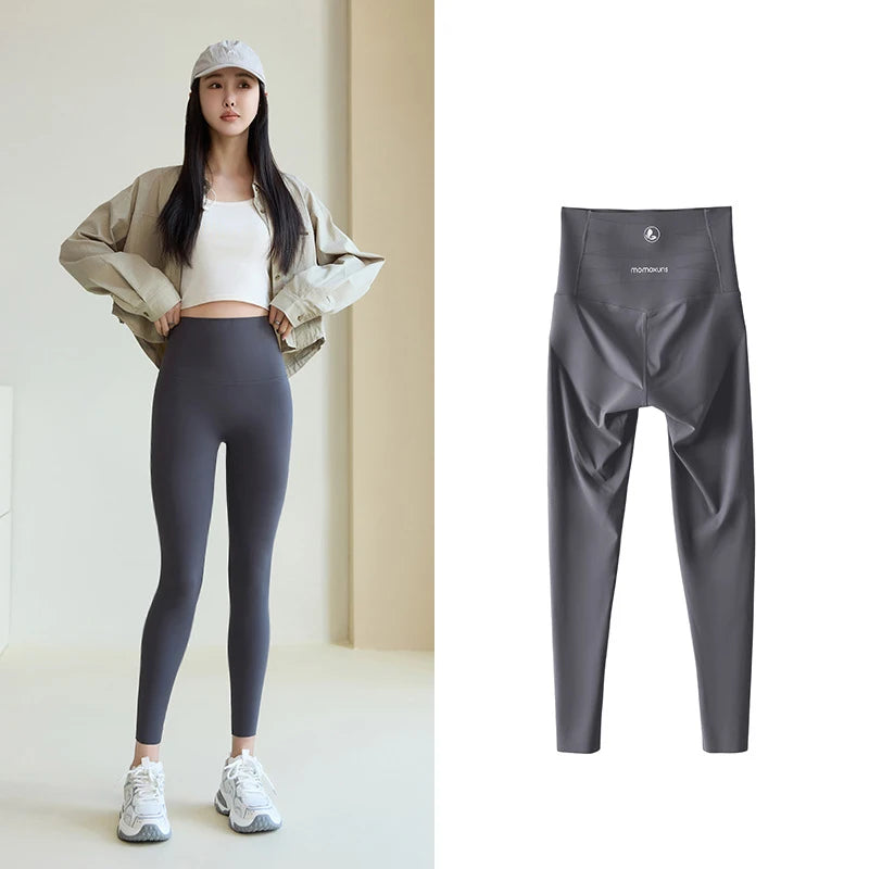 Leggings Piel Tiburón Ciruela | Sensación Desnuda 3D Push Up | Sexy Yoga Fitness PV | Ticotrendy