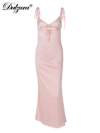 Vestido Midi Y2K | Espalda Descubierta y Tirantes Finos | Fiesta Dulzura