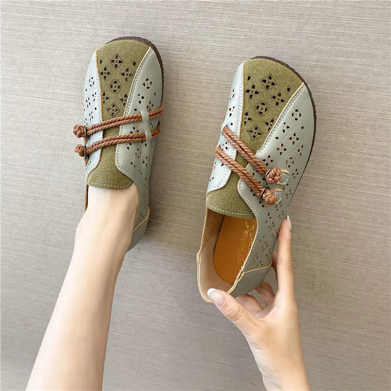 Mocasines de Diseñador con Punta Cuadrada | Ajuste Ancho | Cuero Suave | Novedad