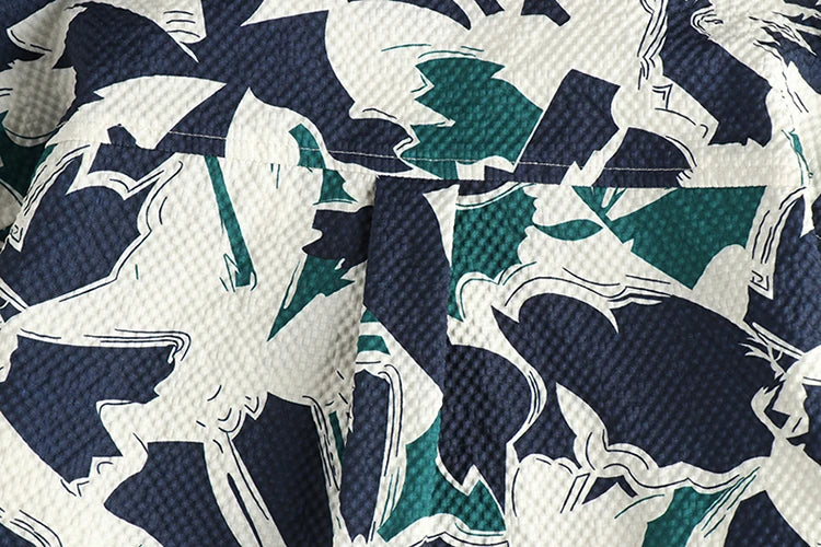 Camisa Hawaiana Hombre | Estampado Floral | Tela Seersucker | Manga Corta