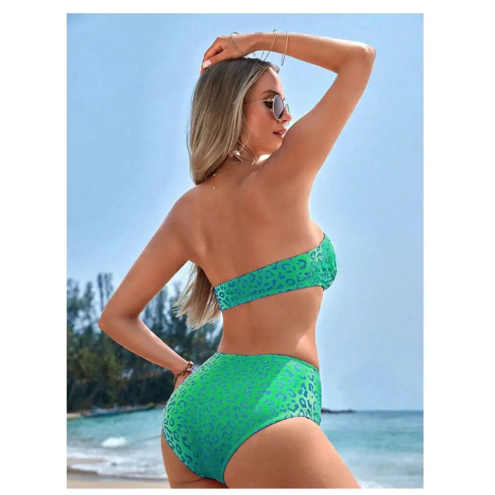Bikini Sin Tirantes de Leopardo - Traje de Baño Sexy para Verano Tico