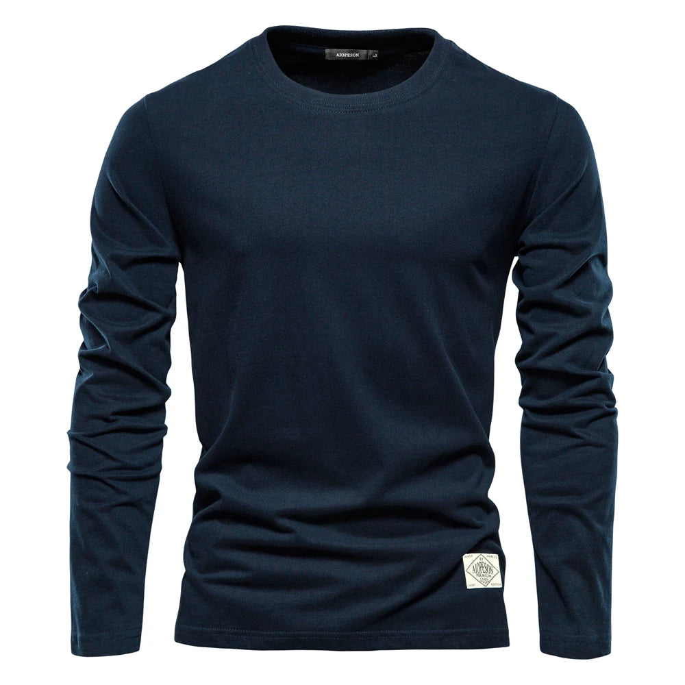 Camiseta Clásica 100% Algodón Hombre | Manga Larga Primavera | Tallas S-XXL | Tico Trendy