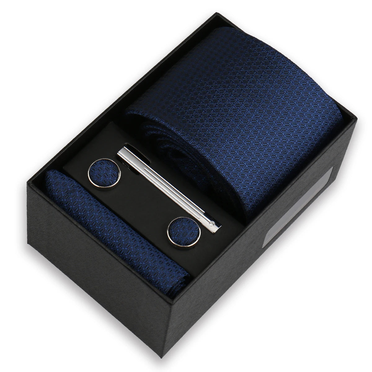 Conjunto De Lujo Corbata Pañuelo Clip Gemelos Accesorio Para Hombres